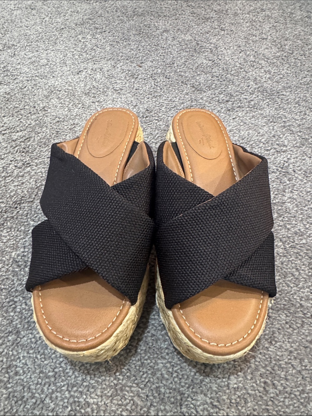 Universal Thread Black Crossband Espadrille Wedge Sandals